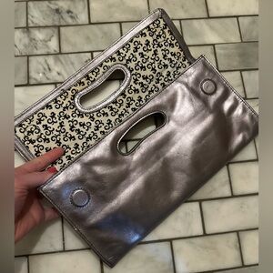 VGUC silver Hobo clutch wallet